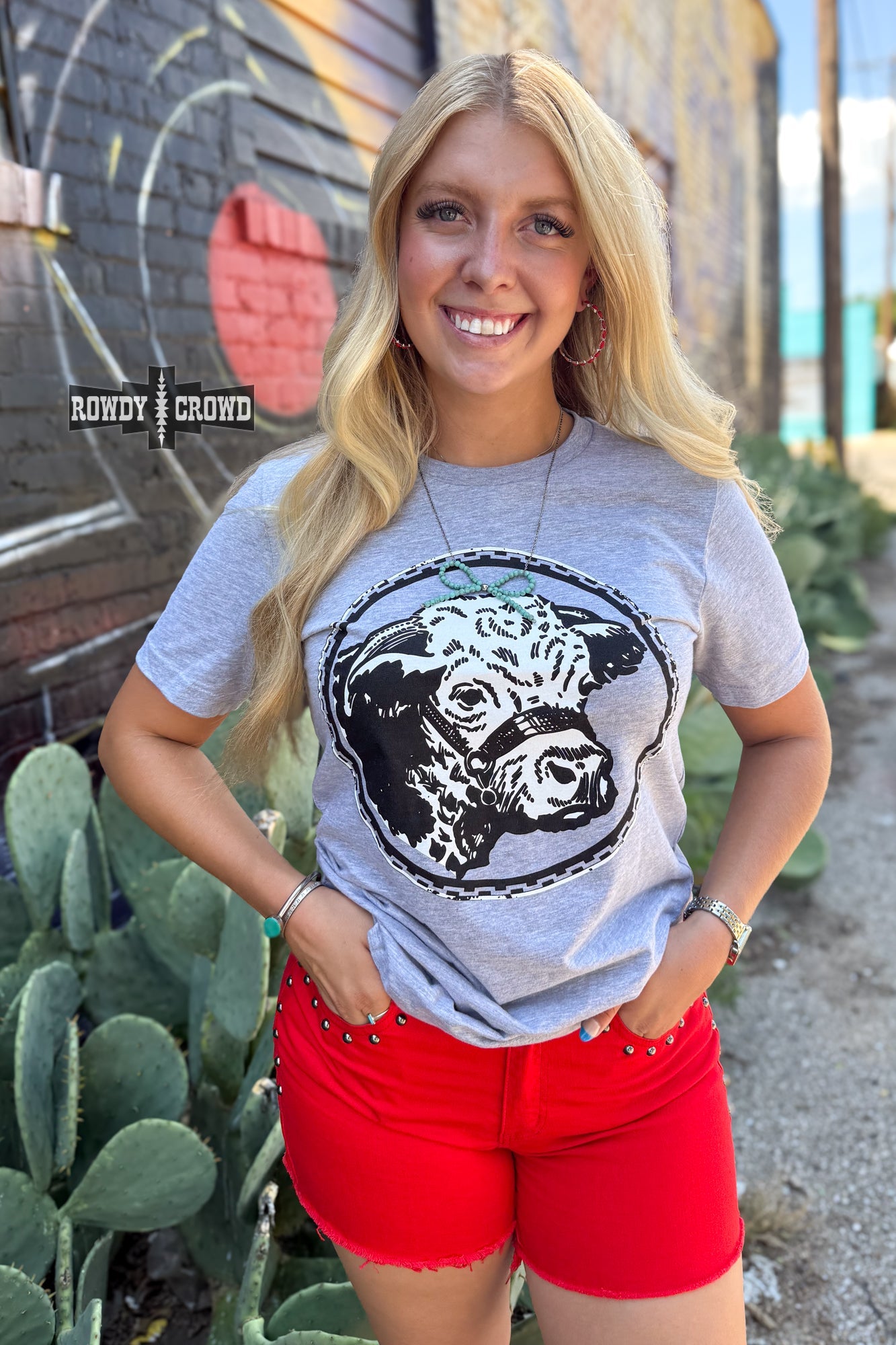 Happy Hereford Tee- GREY